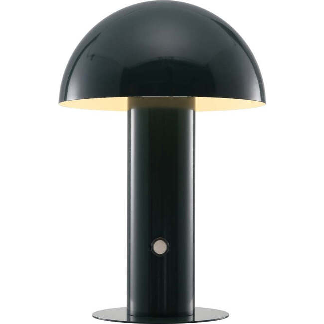 Boletus 10.75" Contemporary Rechargeable/Cordless Integrated Portable LED Mushroom Table Lamp, Forest Green