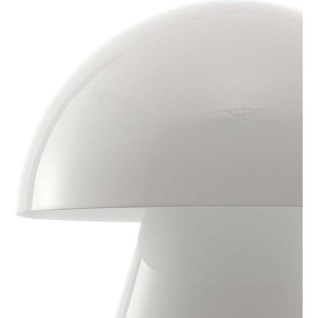 Porcini 7" Contemporary Rechargeable/Cordless Integrated Portable LED Mushroom Table Lamp, White - Lighting - 7
