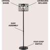 Elizabeth 60" Crystal/Metal LED Floor Lamp, Bronze/Clear - Lighting - 3