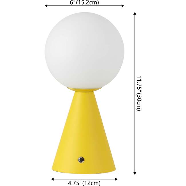 Macie 11.75" Modern Minimalist Globe Rechargeable/Cordless Dimmable Integrated LED Table Lamp with Touch Sensor, Yellow (Set of 2) - Lighting - 4