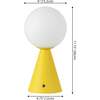 Macie 11.75" Modern Minimalist Globe Rechargeable/Cordless Dimmable Integrated LED Table Lamp with Touch Sensor, Yellow (Set of 2) - Lighting - 4