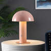 Boletus 10.75" Contemporary Rechargeable/Cordless Integrated Portable LED Mushroom Table Lamp, Pink - Lighting - 2