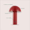 Boletus 10.75" Contemporary Rechargeable/Cordless Dimmable Integrated LED Mushroom Table Lamp, Red - Lighting - 3