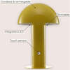 Boletus 10.75" Contemporary Rechargeable/Cordless Integrated Portable LED Mushroom Table Lamp, Yellow - Lighting - 3