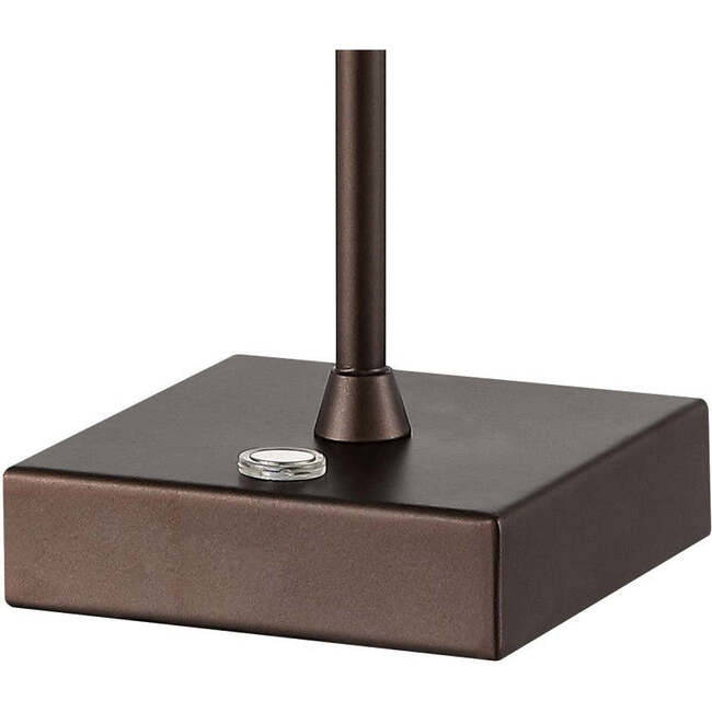 Oscar 12.5" Modern Rechargeable/Cordless Iron/Acrylic Integrated Portable LED Table Lamp with Ribbed Shade, Oil Rubbed Bronze - Lighting - 6