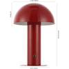 Boletus 10.75" Contemporary Rechargeable/Cordless Dimmable Integrated LED Mushroom Table Lamp, Red - Lighting - 4