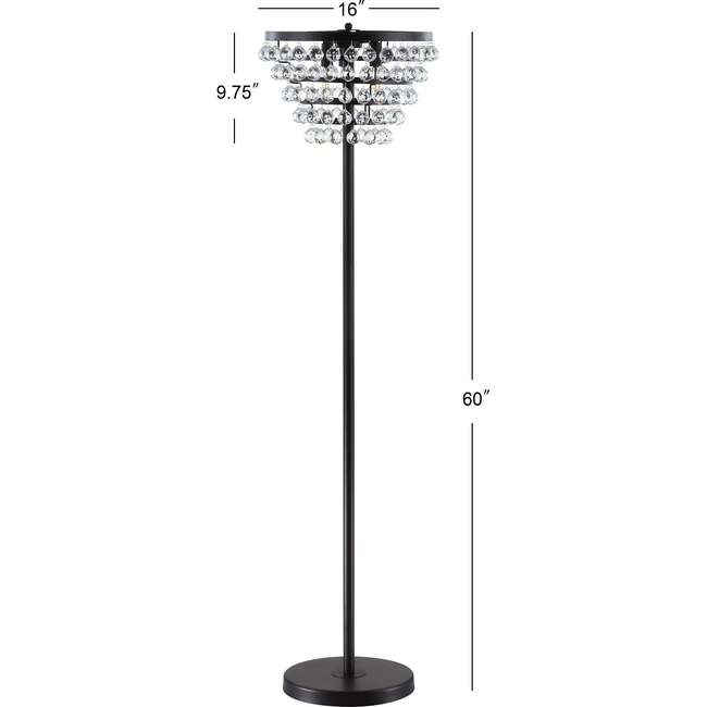 Jemma 60" Crystal/Metal LED Floor Lamp, Bronze / Clear - Lighting - 4
