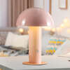Boletus 10.75" Contemporary Rechargeable/Cordless Integrated Portable LED Mushroom Table Lamp, Pink - Lighting - 5
