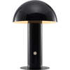 Boletus 10.75" Contemporary Rechargeable/Cordless Integrated Portable LED Mushroom Table Lamp, Black - Lighting - 1 - thumbnail