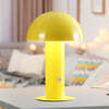 Boletus 10.75" Contemporary Rechargeable/Cordless Integrated Portable LED Mushroom Table Lamp, Yellow - Lighting - 5