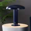 Suillius 11" Contemporary Rechargeable/Cordless Dimmable Integrated LED Mushroom Table Lamp, Navy - Lighting - 2
