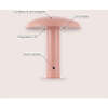 Suillius 11" Contemporary Rechargeable/Cordless Dimmable Integrated LED Mushroom Table Lamp, Pink - Lighting - 3