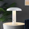Suillius 11" Contemporary Rechargeable/Cordless Integrated Portable LED Mushroom Table Lamp, White - Lighting - 2