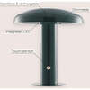 Suillius 11" Contemporary Rechargeable/Cordless Integrated Portable LED Mushroom Table Lamp, Forest Green - Lighting - 3 - thumbnail
