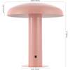 Suillius 11" Contemporary Rechargeable/Cordless Dimmable Integrated LED Mushroom Table Lamp, Pink - Lighting - 4