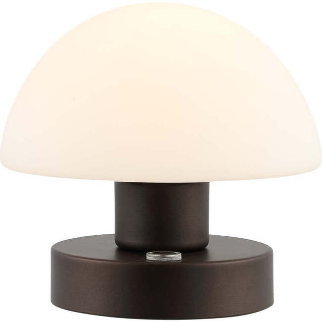 Zoe 5.75" Rechargeable Integrated Portable LED Table Lamp, Oil Rubbed Bronze/White