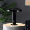 Suillius 11" Contemporary Rechargeable/Portable Integrated Portable LED Mushroom Table Lamp, Black - Lighting - 2