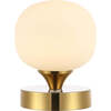 Owen 6.13" Modern Minimalist Rechargeable Integrated Portable LED Table Lamp, Brass Gold/White - Lighting - 1 - thumbnail