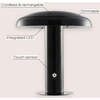 Suillius 11" Contemporary Rechargeable/Portable Integrated Portable LED Mushroom Table Lamp, Black - Lighting - 3