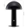 Boletus 10.75" Contemporary Rechargeable/Cordless Integrated Portable LED Mushroom Table Lamp, Black - Lighting - 4 - thumbnail