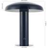 Suillius 11" Contemporary Rechargeable/Cordless Dimmable Integrated LED Mushroom Table Lamp, Navy - Lighting - 4