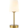 Carson 12.75" Modern Minimalist Rechargeable Integrated Portable LED Table Lamp, Brass Gold/White - Lighting - 1 - thumbnail