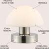 Zoe 5.75" Modern Minimalist Rechargeable Integrated Portable LED Table Lamp, Nickel/White - Lighting - 3