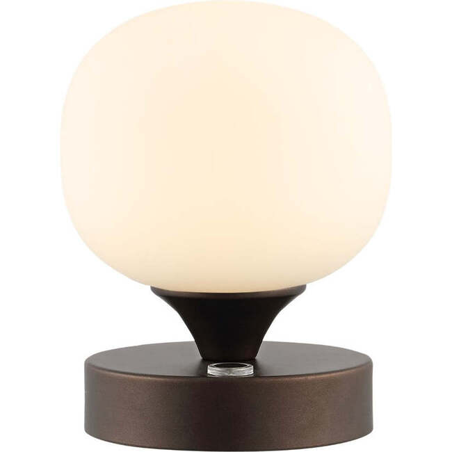 Owen 6.13" Rechargeable Integrated Portable LED Table Lamp, Oil Rubbed Bronze/White