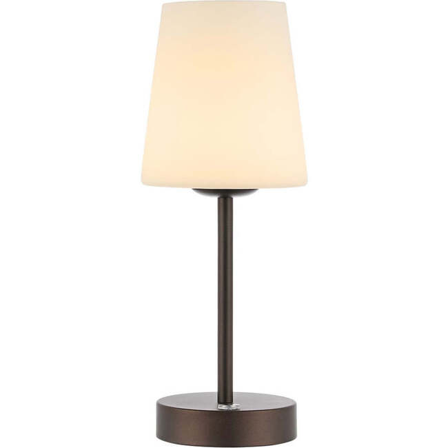 Carson 12.75" Rechargeable Integrated Portable LED Table Lamp, Oil Rubbed Bronze/White