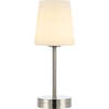Carson 12.75" Modern Minimalist Rechargeable Integrated Portable LED Table Lamp, Nickel/White - Lighting - 1 - thumbnail