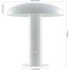 Suillius 11" Contemporary Rechargeable/Cordless Integrated Portable LED Mushroom Table Lamp, White - Lighting - 4