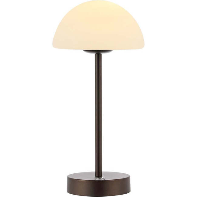 Xavier 12.5" Rechargeable Integrated Portable LED Table Lamp, Oil Rubbed Bronze/White