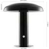 Suillius 11" Contemporary Rechargeable/Portable Integrated Portable LED Mushroom Table Lamp, Black - Lighting - 4