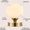 Owen 6.13" Modern Minimalist Rechargeable Integrated Portable LED Table Lamp, Brass Gold/White - Lighting - 3