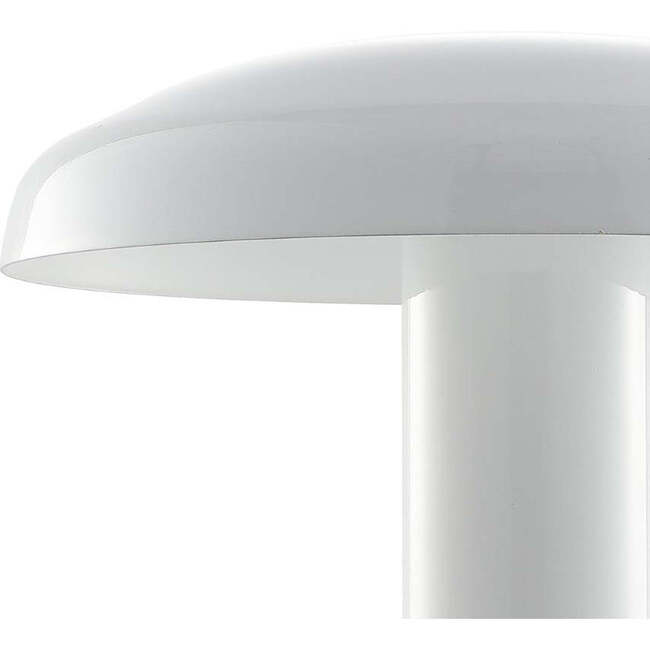 Suillius 11" Contemporary Rechargeable/Cordless Integrated Portable LED Mushroom Table Lamp, White - Lighting - 6
