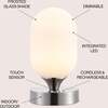 Eli 8" Modern Minimalist Rechargeable Integrated Portable LED Table Lamp, Nickel/White - Lighting - 3