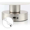 Zoe 5.75" Modern Minimalist Rechargeable Integrated Portable LED Table Lamp, Nickel/White - Lighting - 7