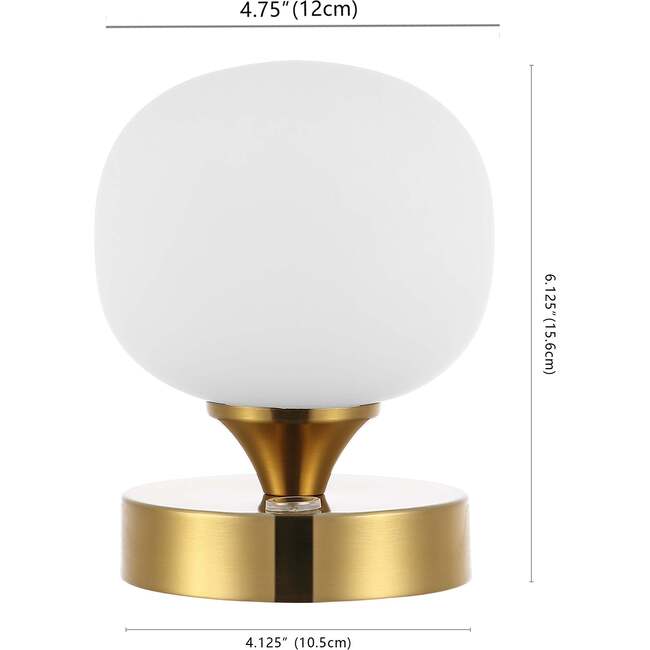 Owen 6.13" Modern Minimalist Rechargeable Integrated Portable LED Table Lamp, Brass Gold/White - Lighting - 4