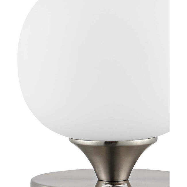 Owen 6.13" Modern Minimalist Rechargeable Integrated Portable LED Table Lamp, Nickel/White - Lighting - 6