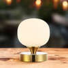 Owen 6.13" Modern Minimalist Rechargeable Integrated Portable LED Table Lamp, Brass Gold/White - Lighting - 5