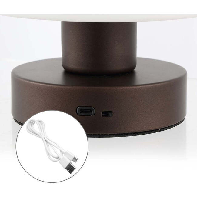 Zoe 5.75" Rechargeable Integrated Portable LED Table Lamp, Oil Rubbed Bronze/White - Lighting - 7