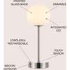 Natalia 12.25" Modern Minimalist Rechargeable Integrated Portable LED Table Lamp, Nickel/White - Lighting - 3
