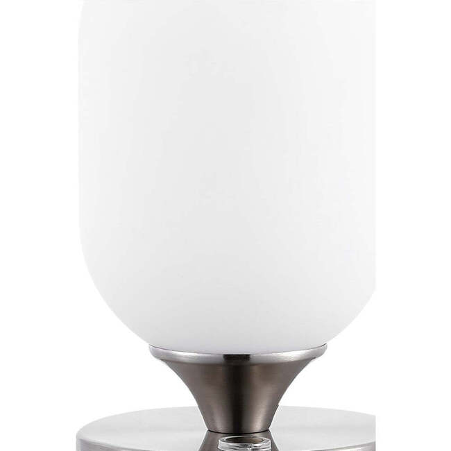 Eli 8" Modern Minimalist Rechargeable Integrated Portable LED Table Lamp, Nickel/White - Lighting - 6