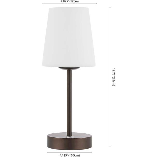 Carson 12.75" Rechargeable Integrated Portable LED Table Lamp, Oil Rubbed Bronze/White - Lighting - 4