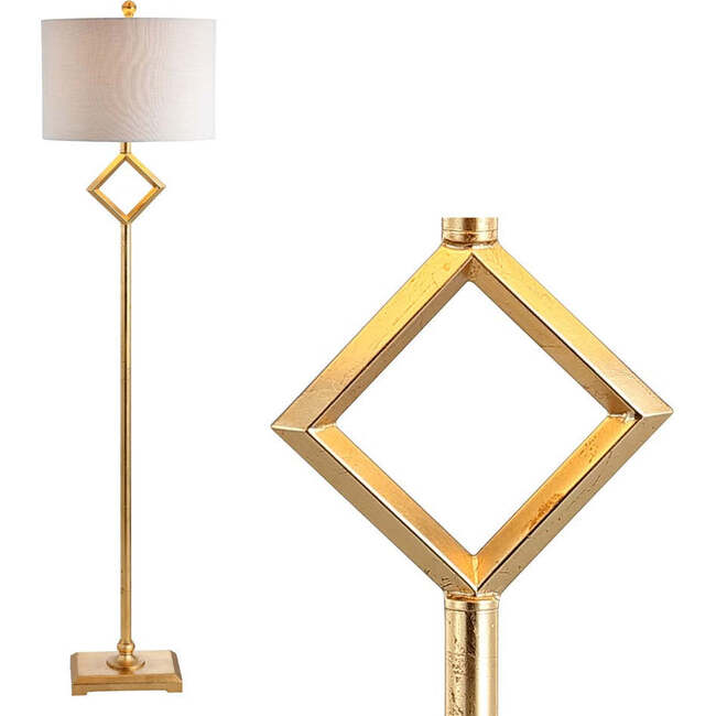 Juno 62.5" Transitional Glam Metal LED Floor Lamp, Gold Painting
