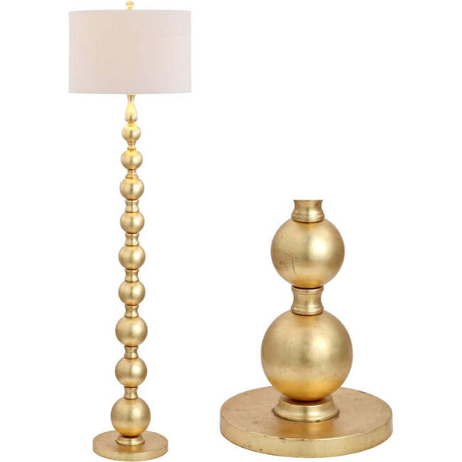 Adriana 62.5" Contemporary Transitional Metal LED Floor Lamp, Gold Painting