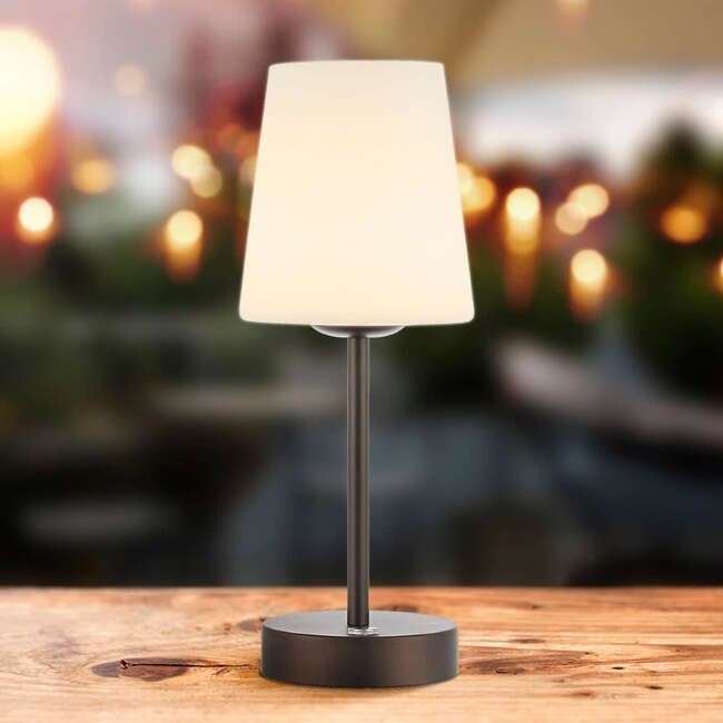 Carson 12.75" Rechargeable Integrated Portable LED Table Lamp, Oil Rubbed Bronze/White - Lighting - 5