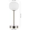 Natalia 12.25" Modern Minimalist Rechargeable Integrated Portable LED Table Lamp, Nickel/White - Lighting - 4