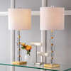 Claire 28.5" Crystal LED Table Lamp, Clear/Brass (Set of 2) - Lighting - 2