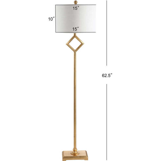 Juno 62.5" Transitional Glam Metal LED Floor Lamp, Gold Painting - Lighting - 4